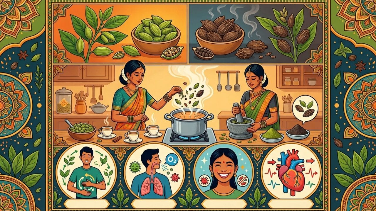 લીલી એલચીના ફાયદા: લીલી એલચી પાચનક્રિયાને સુધારવામાં ખૂબ જ અસરકારક સાબિત થાય છે. ભોજન કર્યા પછી તેને મોંમાં રાખીને ચાવવાથી મોંની દુર્ગંધ દૂર થાય છે અને શ્વાસમાં તાજગી આવે છે. આ ઉપરાંત તે શરદી-ઉધરસ અને ઉબકા (એસિડિટી) ની સમસ્યામાં પણ રાહત આપે છે.