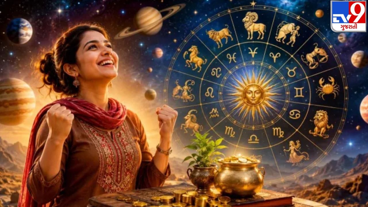 15 મે, 2026, પુરુષોત્તમ માસ જેને અધિક માસ તરીકે પણ ઓળખવામાં આવે છેનો દસમો દિવસ છે. આ દિવસનું ખૂબ મહત્વ છે કારણ કે તેમાં એક દુર્લભ આકાશી યુતિ છે: રવિ યોગ જે ગંગા દશેરા સાથે સુસંગત છે. આ તારીખે ગ્રહોની ગોઠવણીની વાત કરીએ તો, મંગળ મેષ રાશિમાં તેની પોતાની રાશીમાં સ્થિત છે. વૃષભમાં, બુધ અને સૂર્યનો યુતિ શુભ બુદ્ધાદિત્ય યોગ બનાવે છે. મિથુન રાશિમાં, ગજકેસરી યોગ સક્રિય રહે છે, કારણ કે શુક્ર અને ગુરુ એક સાથે સ્થિત છે. પરિણામે યોગનો સંયુક્ત પ્રભાવ પાંચ ચોક્કસ રાશિના વ્યક્તિઓ પર ખૂબ જ સકારાત્મક અસર કરશે. ચાલો જાણીએ તે કઈ રાશિ છે. (ફોટો ક્રેડિટ-AI)