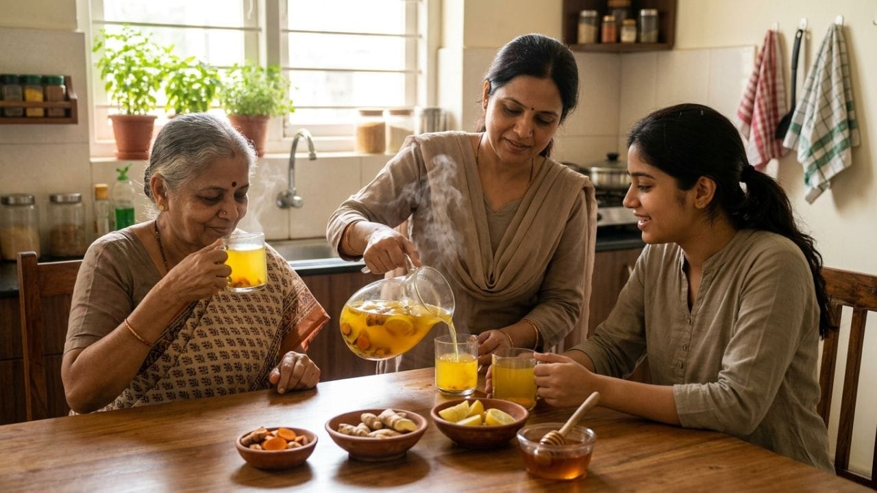 બનાવવાની સાચી રીત કઈ છે?: આ હેલ્ધી ડ્રિંક તૈયાર કરવા માટે 1 ગ્લાસ પાણી, પા ચમચી હળદર પાવડર અને પા ચમચી સૂંઠ પાવડર લો. પાણીને થોડું નવશેકું ગરમ કરો અને તેમાં હળદર તથા સૂંઠ બરાબર મિક્સ કરી લો. સ્વાદ બદલવા માટે તમે આમાં અડધી ચમચી મધ અથવા લીંબુનો રસ પણ ઉમેરી શકો છો. આ પાણીને સવારે બેસીને ઘૂંટડે-ઘૂંટડે ચાની જેમ પીવું જોઈએ.