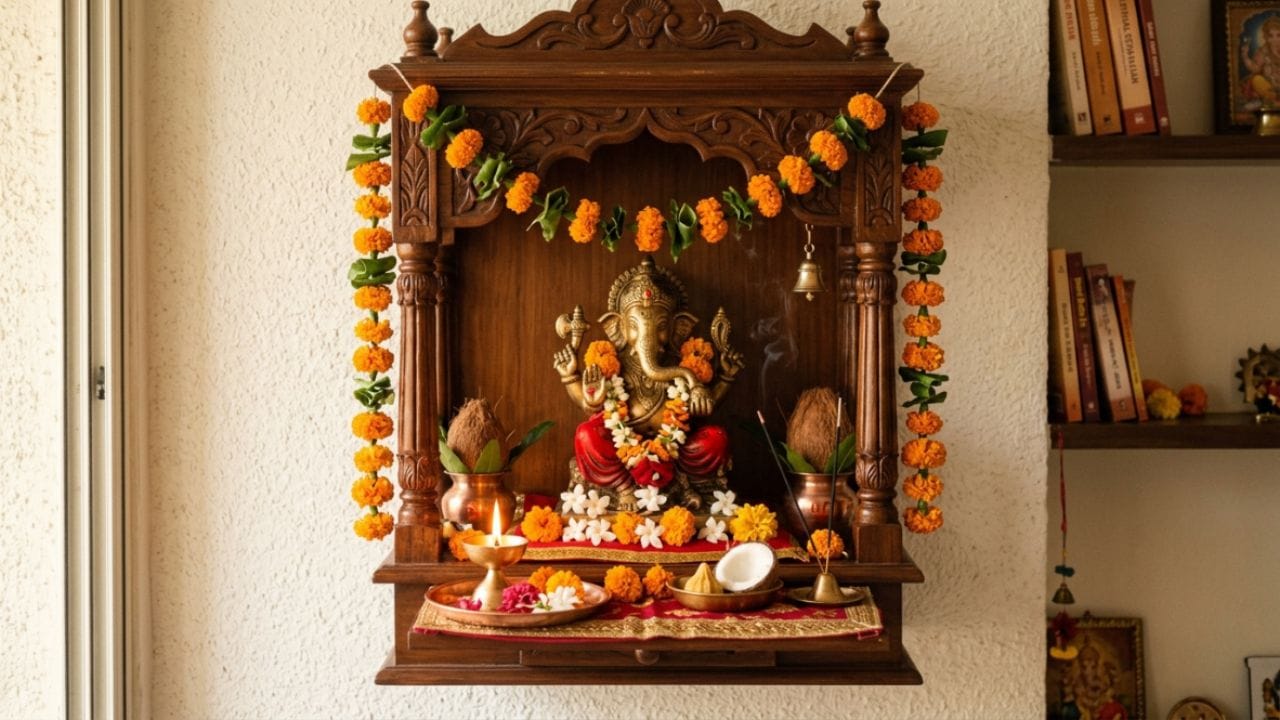 ઘરના મંદિરમાં સામાન્ય રીતે પૂજાની સામગ્રી રાખવામાં આવે છે. પરંતુ જ્યોતિષ મુજબ, ઘણી વખત જાણકારીના અભાવે લોકો કેટલીક એવી વસ્તુઓ પણ રાખતા નથી કે જેનાથી ઘરના સુખ, શાંતિ અને સમૃદ્ધિમાં વધારો થાય.