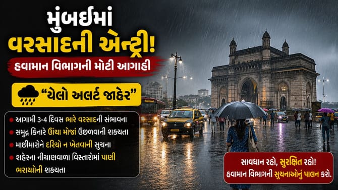 Breaking News : મુંબઈમાં વરસાદની એન્ટ્રી,જુઓ Video