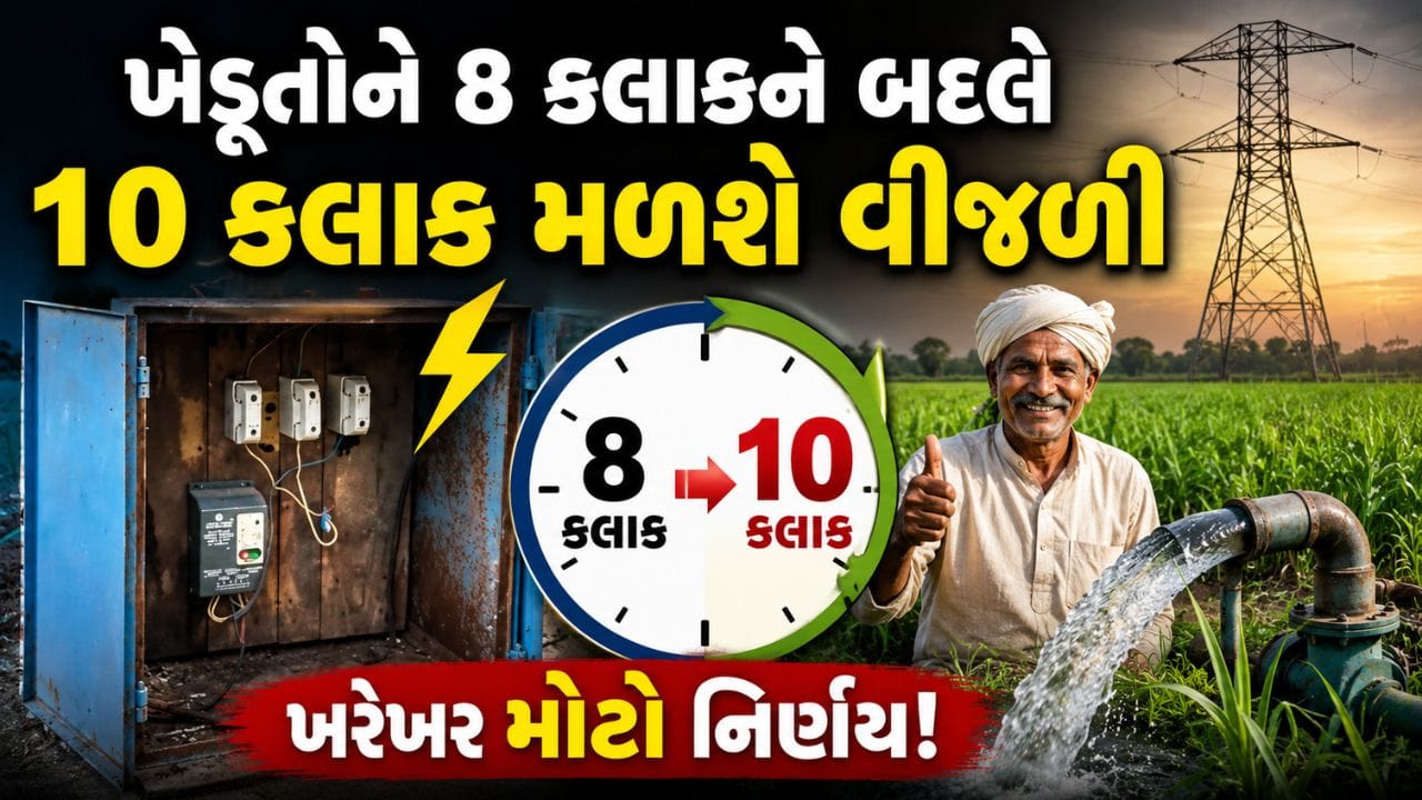 રાજયમાં વરસાદ ખેંચાતા ખેડૂતોના હિતમાં સરકારનો નિર્ણય, હવે 8 કલાકના બદલે 10 કલાક વીજળી આપવાનો નિર્ણય- Video રાજયમાં વરસાદ ખેંચાતા ખેડૂતોના હિતમાં સરકારનો નિર્ણય, હવે 8 કલાકના બદલે 10 કલાક વીજળી આપવાનો નિર્ણય- Video