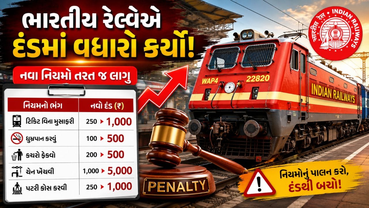 ભારતીય રેલવે 20 જૂન શનિવારથી નવા નિયમ લાગુ કર્યા છે. નવા નિયમોના ઉલ્લંધન કરવા પર 10 હજાર રુપિયા સુધીનો દંડ ફટકારવામાં આવી શકે છે. આ સાથે જેલ જવાનો પણ વાળો આવી શકે છે.