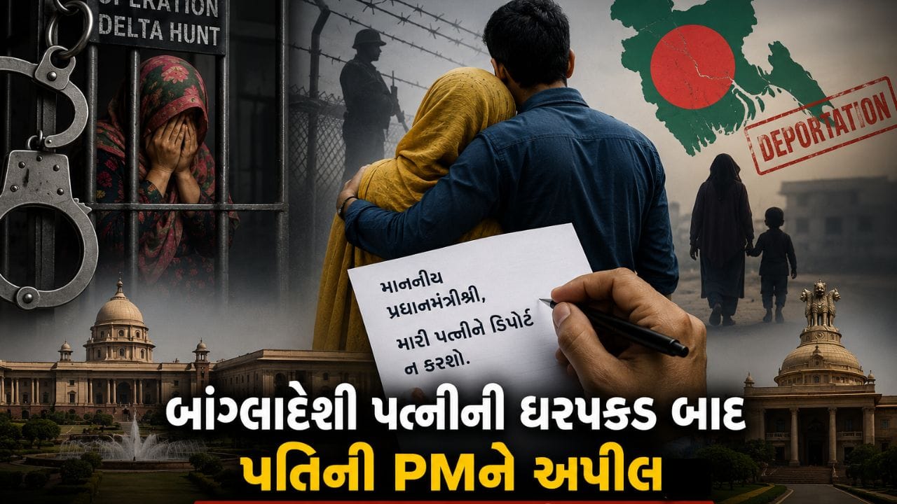 Anand Breaking News : ઓપરેશન ડેલ્ટા હન્ટમાં ઝડપાયેલી મહિલાને બચાવવા પતિએ PMને લખ્યો પત્ર, પત્નીને ડિપોર્ટ ના કરવા કરી અપીલ Anand Breaking News : ઓપરેશન ડેલ્ટા હન્ટમાં ઝડપાયેલી મહિલાને બચાવવા પતિએ PMને લખ્યો પત્ર, પત્નીને ડિપોર્ટ ના કરવા કરી અપીલ