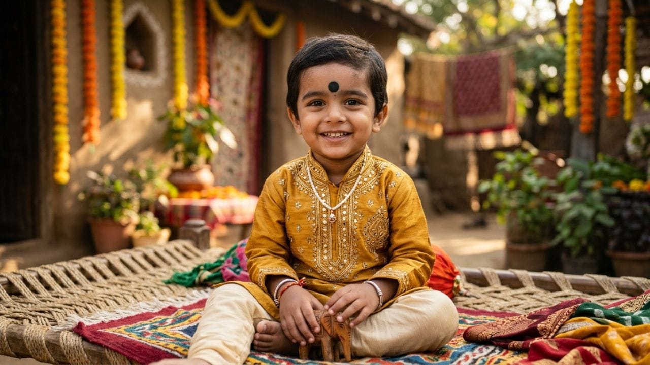 કાજળનો ટપકું લગાવો : ઘણા પરિવારોમાં બાળકના ગાલ, કપાળના ખૂણે અથવા પગના તળિયે નાનો કાજળનો ટપકું લગાવવામાં આવે છે. માન્યતા અનુસાર આ ટપકું બાળકને ખરાબ નજરથી બચાવે છે. જો કે, કાજળ લગાવતી વખતે તેની ગુણવત્તા અને સ્વચ્છતાનું ખાસ ધ્યાન રાખવું જોઈએ.