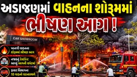 સુરતના અડાજણ વિસ્તારમાં ખાનગી વાહનના શોરૂમમાં ભીષણ આગ