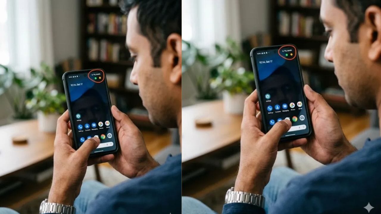 ઓરેંજ રંગનો ડોટ સૂચવે છે કે એપ્લિકેશન તમારા iPhone ના માઇક્રોફોનનો ઉપયોગ કરી રહી છે. તે સામાન્ય રીતે ફોન કોલ્સ, વૉઇસ નોટ રેકોર્ડિંગ, સિરી ઉપયોગ અથવા વૉઇસ મેસેજ મોકલતી વખતે દેખાય છે. સરળ શબ્દોમાં કહીએ તો, તે સંકેત આપે છે કે ફોન તે ક્ષણે તમારો અવાજ સાંભળી રહ્યો છે.