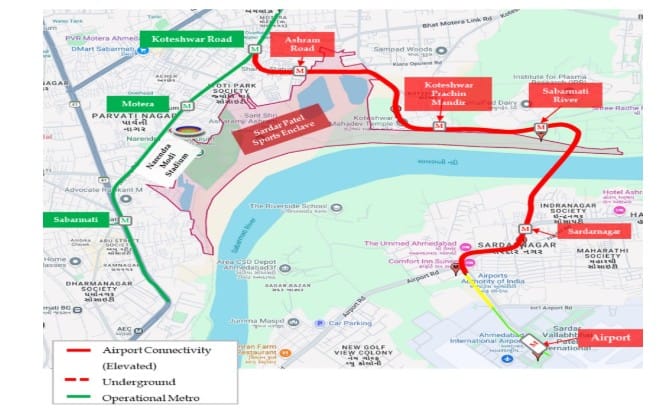 Ahmedabads Metro Rail Project 2A Koteshwar Road to Airport corridor