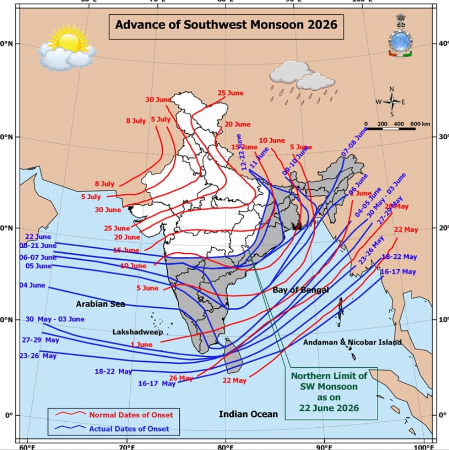 Situation of southwest monsoon advancing in the country