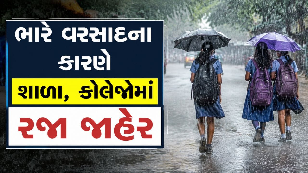 Breaking News : અમદાવાદ, સુરત, ગાંધીનગરમાં સ્કૂલોમાં આવતીકાલે 24 જુલાઈ રજા જાહેર, જુઓ Video Breaking News : અમદાવાદ, સુરત, ગાંધીનગરમાં સ્કૂલોમાં આવતીકાલે 24 જુલાઈ રજા જાહેર, જુઓ Video