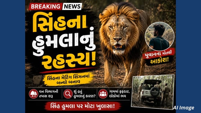 અમરેલીમાં સિંહના હુમલાથી યુવકનું મોત, વનવિભાગે શરૂ કરી ઊંડી તપાસ
