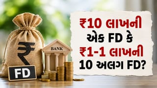 ₹10 લાખની એક જ FD કે ₹1-1 લાખની 10 અલગ FD ? ક્યાં મળશે વધારે પૈસા ? જાણો તમારા માટે કયો વિકલ્પ વધુ સારો