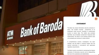 Bank of Baroda ડેટા લીક : એક ઇમેઇલ એકાઉન્ટની ભૂલથી લાખો લોકોનો ડેટા ચોરાયો, ડાર્ક વેબ પર 1TB ડેટા લીક થવાનો દાવો