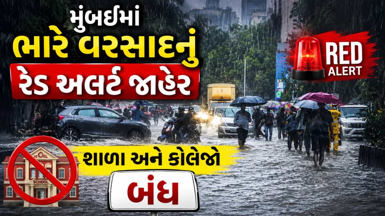 Breaking News : ભારે વરસાદની ચેતવણી, મુંબઈ, પુણે, થાણે અને પાલઘરમાં આજે શાળાઓ અને કોલેજો બંધ રહેશે