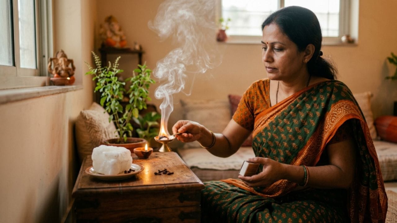 મંગળવાર અને શનિવારનો ખાસ ઉપાય: વાસ્તુશાસ્ત્ર અનુસાર, મંગળવાર અને શનિવારના દિવસે કપૂરની સાથે લવિંગ બાળવું ખૂબ જ શુભ ગણાય છે. આ બંને દિવસો ઉર્જા અને સાહસના માનવામાં આવે છે. આ દિવસે કપૂર-લવિંગનો ધુમાડો કરવાથી ઘરમાં રહેલી ખરાબ શક્તિઓ કે નકારાત્મકતા તુરંત જ દૂર થઈ જાય છે.