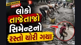 રસ્તો બને તે પહેલાં જ લોકો ભીનો સિમેન્ટ ચોરી લઈ ગયા, જુઓ વીડિયો
