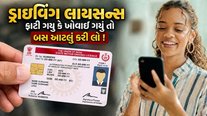 તમારું ડ્રાઈવિંગ લાયસન્સ ખોવાઈ ગયુ કે ફાટી ગયું છે? તો આટલું કરી લો