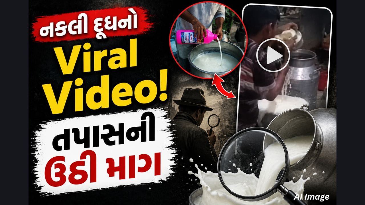 Fake Milk Viral Video: ફિનાઈલ જેવા સફેદ ‘કેમિકલથી દૂધ બનાવતા’ હોવાનો દાવો, તપાસની ઉઠી માગ