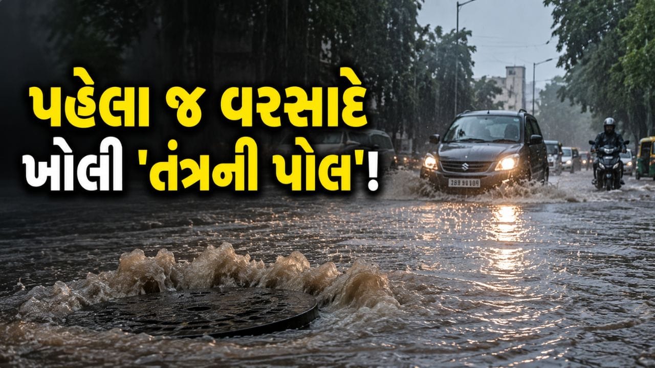 પહેલા જ વરસાદે 'તંત્રની કામગીરી' ના ધજાગરા ઉડાડ્યા, વરસાદી પાણીમાં ગટરનું પાણી ભળતા લોકો મુશ્કેલીમાં પહેલા જ વરસાદે 'તંત્રની કામગીરી' ના ધજાગરા ઉડાડ્યા, વરસાદી પાણીમાં ગટરનું પાણી ભળતા લોકો મુશ્કેલીમાં