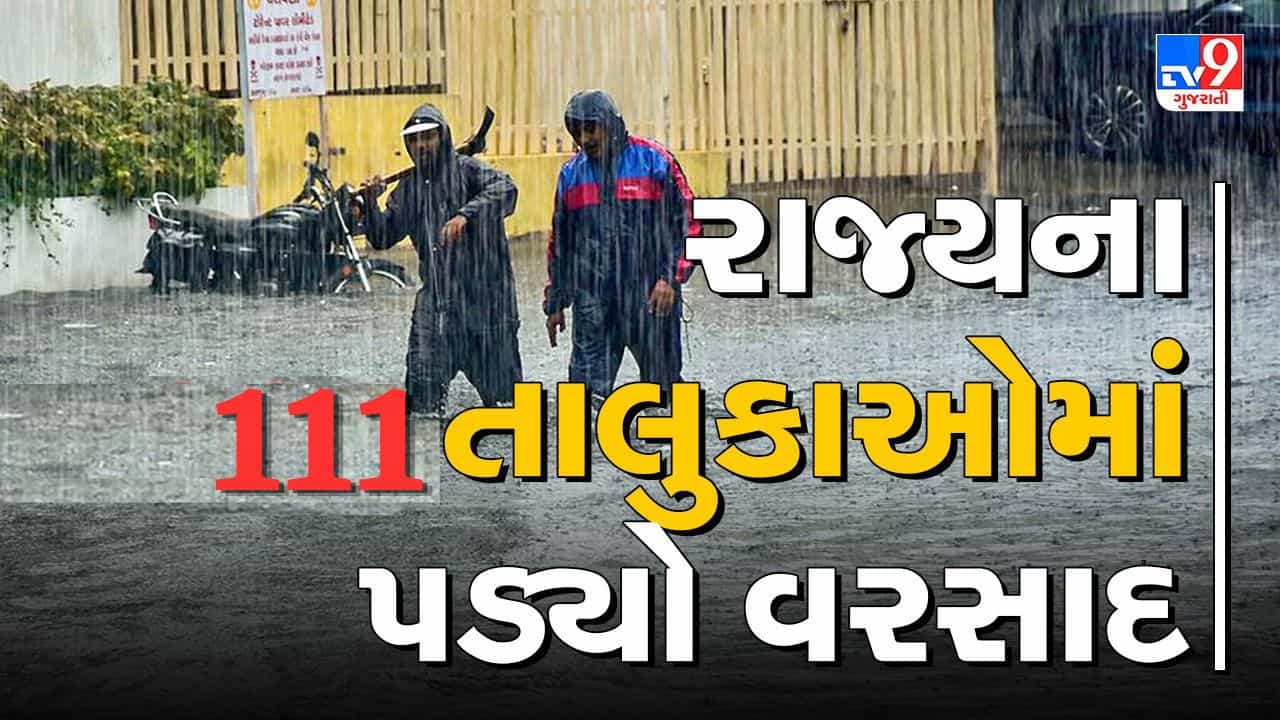 ગુજરાતના 111 તાલુકામાં મેઘરાજાની ધમાકેદાર બેટિંગ, જલાલપોરમાં સૌથી વધુ 5.75 ઇંચ વરસાદ ખાબક્યો, જુઓ Video