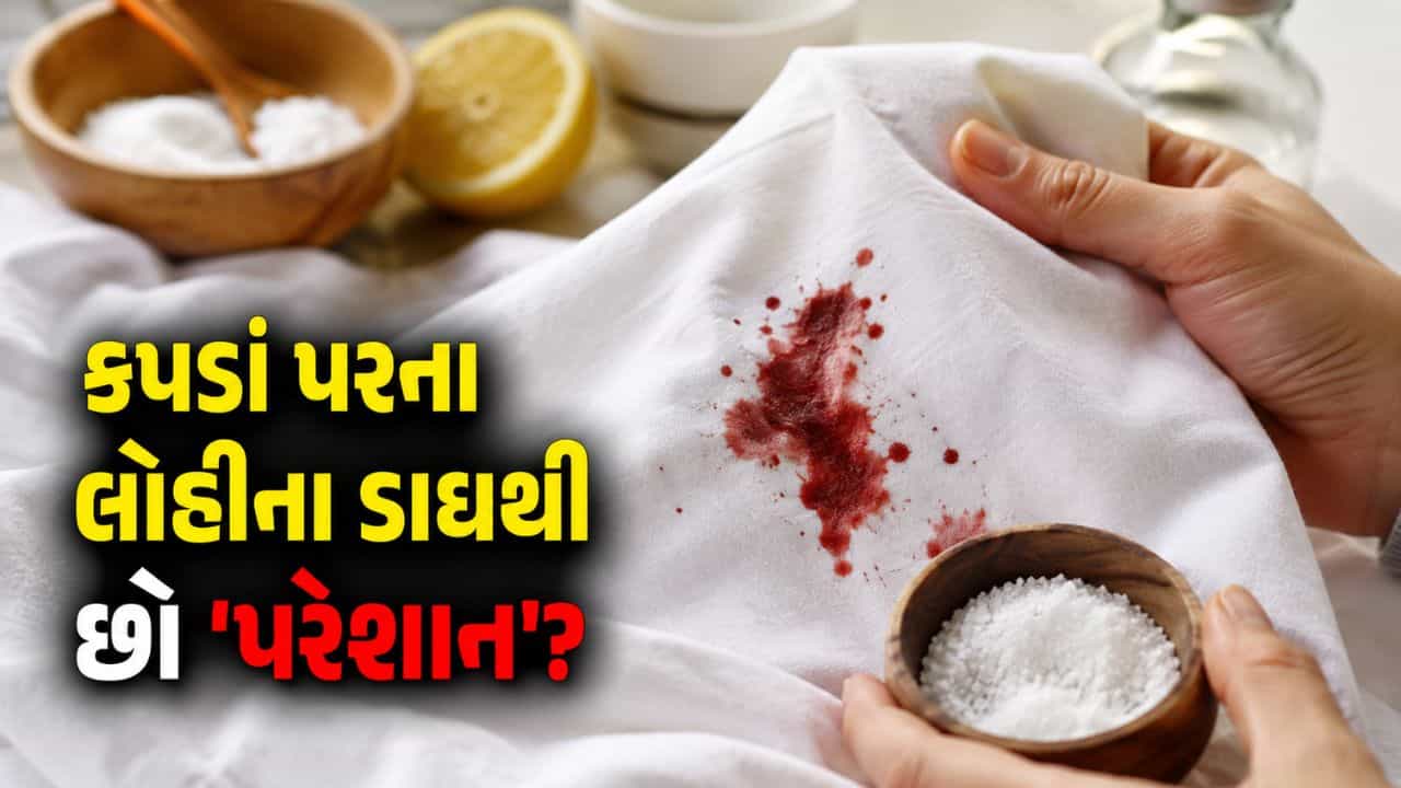 કપડાં પર પડેલા લોહીના જિદ્દી ડાઘ દૂર કરવા છે? અપનાવો આ સરળ અને ઘરગથ્થુ ઉપાયો