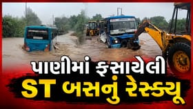પાણીમાં ફસાયેલી ST બસના તમામ મુસાફરોનું સફળ રેસ્ક્યુ