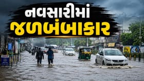નવસારીમાં ધોધમાર વરસાદથી જનજીવન પ્રભાવિત, 64 રસ્તા બંધ