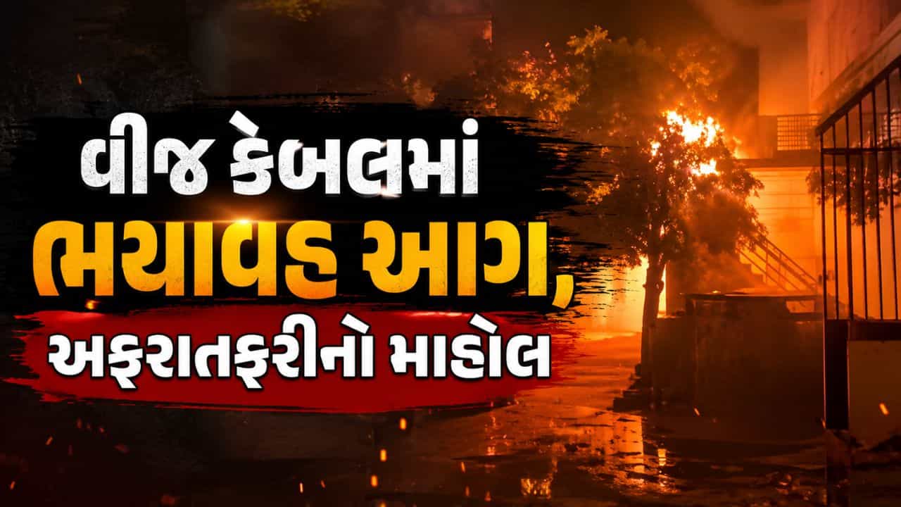 પાલનપુરમાં વીજ કેબલમાં ભયાવહ આગ, ધડાકા સાથે અફરાતફરીનો માહોલ, જુઓ Video