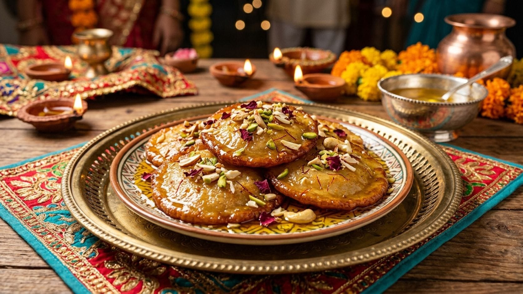 આ દરમિયાન એક વાસણમાં ખાંડ અને પાણી ઉકાળી હળવી ચાસણી તૈયાર કરો. તેમાં એલચી અને ઇચ્છા હોય તો કેસર ઉમેરવાથી ચાસણીનો સ્વાદ અને સુગંધ વધુ સારી બને છે.