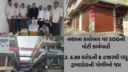 થરાદમાં SOGની રેડ: રૂ. 6.89 કરોડની ટ્રામાડોલ દવાઓનો જથ્થો જપ્ત
