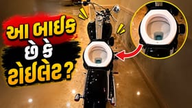 બાઇક પર 'ટોઇલેટ સીટ'! સોશિયલ મીડિયા પર વાયરલ થયો અજબ-ગજબનો 'Video'