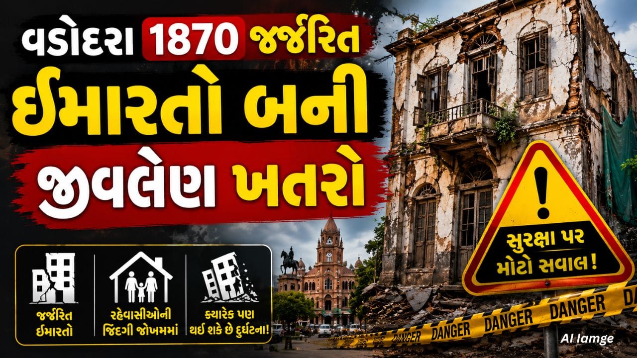 Vadodara Breaking News : વડોદરાની 1870 જર્જરિત ઇમારતો, ચોમાસામાં VMCની કામગીરી પર ઉઠ્યા સવાલો