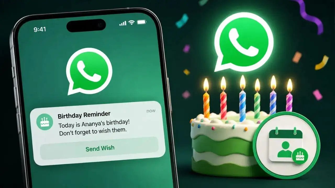 WhatsApp હાલમાં વિશ્વમાં સૌથી વધુ ઉપયોગમાં લેવાતા મેસેજિંગ પ્લેટફોર્મમાંનું એક છે. લોકો તેનો ઉપયોગ ચેટિંગ, કામ સંબંધિત કાર્યો અને પરિવાર અને મિત્રો સાથે જોડાયેલા રહેવા માટે કરે છે. ઘણા વપરાશકર્તાઓ તેમના પ્રિયજનોને જન્મદિવસની શુભેચ્છા પાઠવવા માટે WhatsApp સ્ટેટસ અપડેટ્સ અથવા વાર્તાઓ શેર કરે છે. જો કે, વ્યસ્ત સમયપત્રકને કારણે, લોકો ક્યારેક કોઈ ખાસ વ્યક્તિના જન્મદિવસને ભૂલી જાય છે. આ સમસ્યાને ઉકેલવા માટે, WhatsApp એક નવી સુવિધા રજૂ કરવાની તૈયારી કરી રહ્યું છે. (ફોટો ક્રેડિટ-Google)
