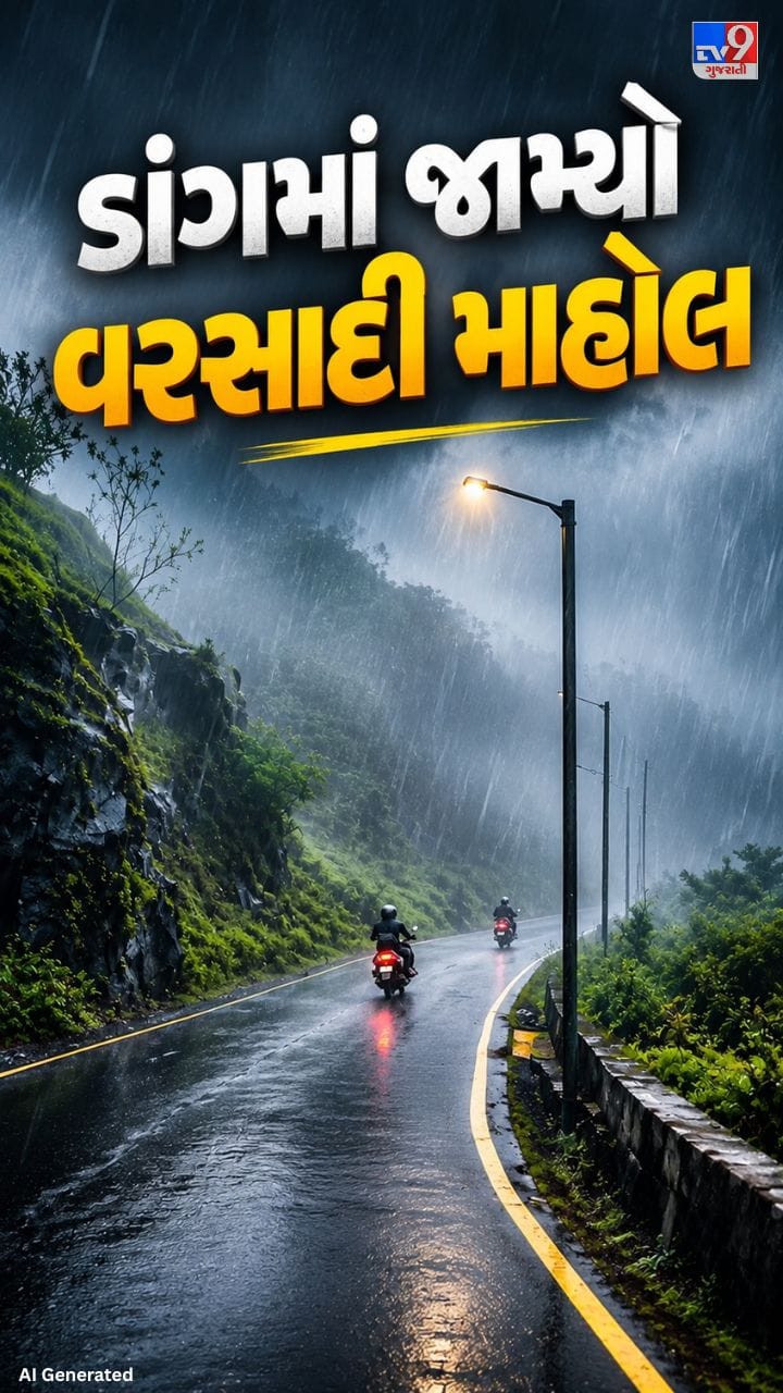 આહવા, વઘઈ, સુબીર, સાપુતારામાં ધીમીધારે વરસાદ વરસ્યો