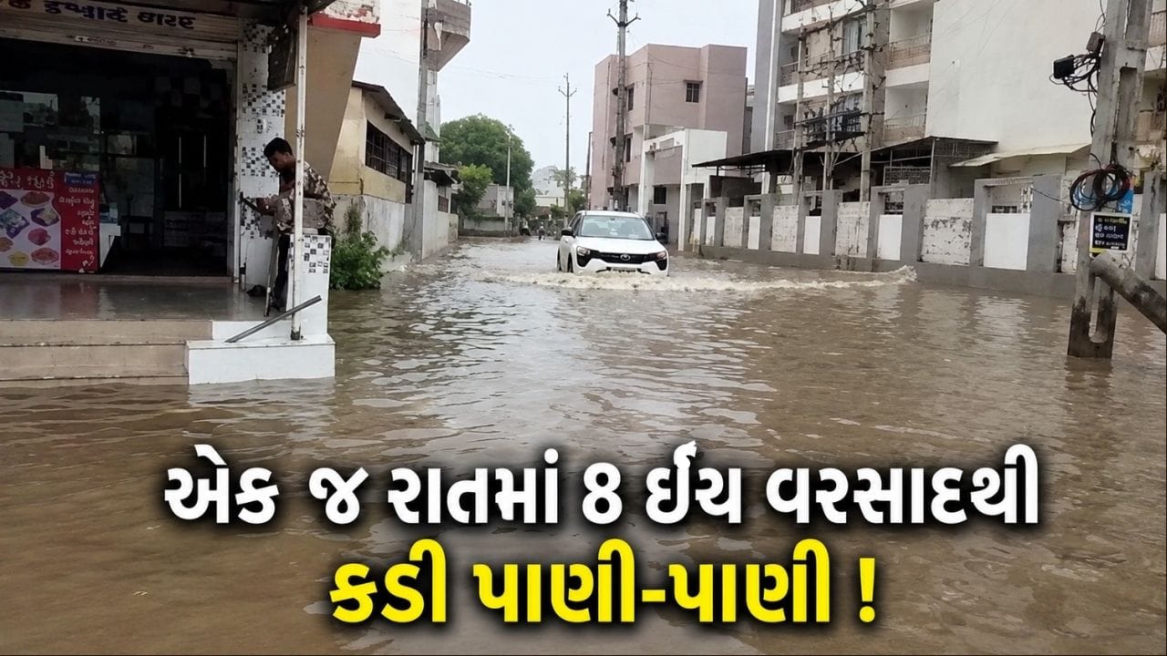 Mehesana Breaking News : કડીમાં એક જ રાતમાં વરસ્યો 8 ઈંચ વરસાદ, શહેર બન્યું જળ મગ્ન, જુઓ-Video Mehesana Breaking News : કડીમાં એક જ રાતમાં વરસ્યો 8 ઈંચ વરસાદ, શહેર બન્યું જળ મગ્ન, જુઓ-Video