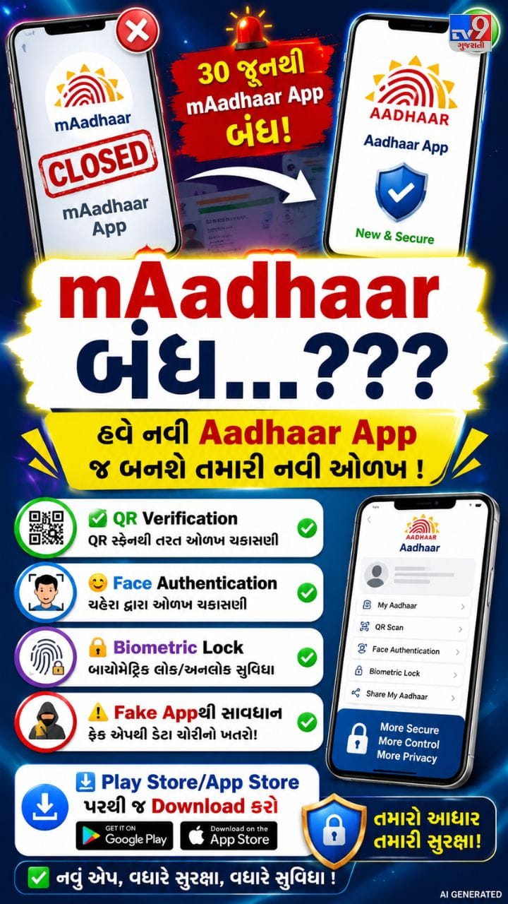 UIDAIની નવી Aadhaar App તરત ડાઉનલોડ કરો