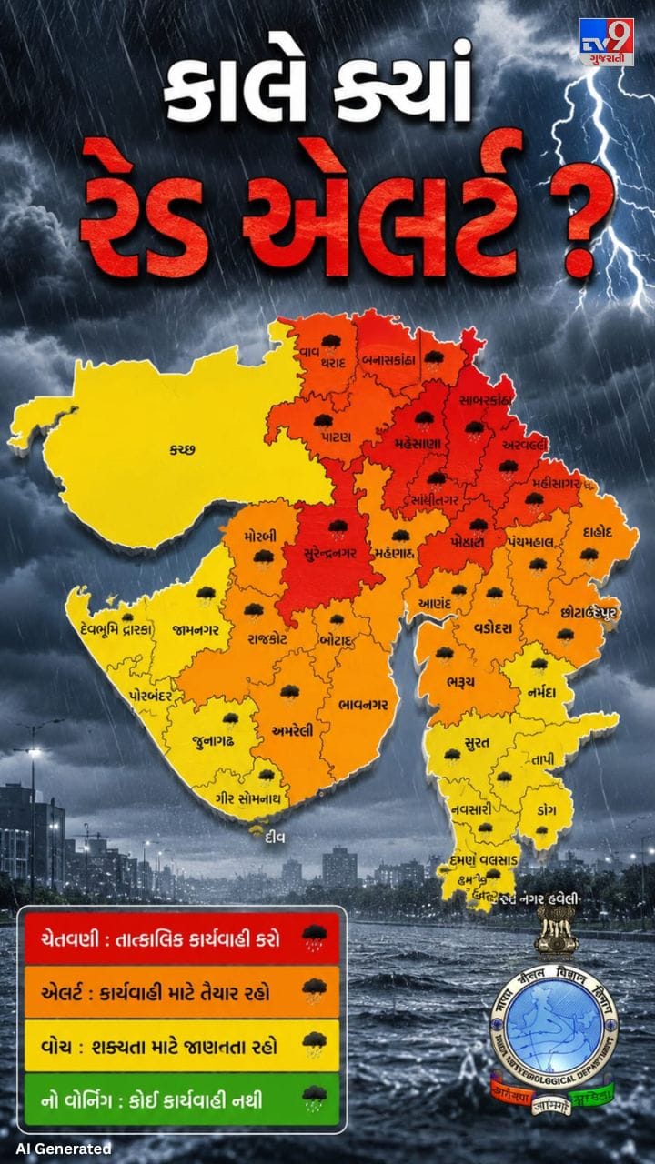 ગુજરાતમાં 25 જુલાઈએ અતિભારે વરસાદની આગાહી