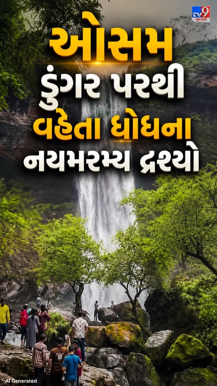 ઓસમ ડુંગર પરથી વહેતા ધોધના નયમરમ્ય દ્રશ્યો આવ્યા સામે