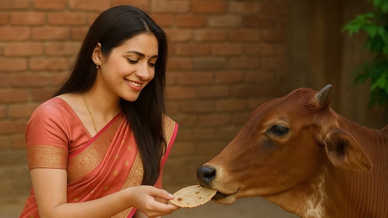 પહેલી રોટલી ગાયને કેમ? : વાસ્તુ અને શાસ્ત્રો અનુસાર, તવા પર રાંધેલી પહેલી રોટલી હંમેશા ગાય માટે અલગ રાખવી જોઈએ. હિન્દુ માન્યતા મુજબ ગાયમાં ૩૩ *કોટી* (પ્રકાર/શ્રેણી) દેવતાઓ રહે છે. તેથી, ગાયને પહેલી રોટલી ખવડાવવાથી આ બધા દેવતાઓને પ્રસાદ મળે છે.