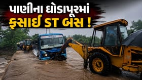 માળિયા હાટીમાં વરસાદનો કહેર ! પાણીના પ્રવાહમાં ફસાઈ ST બસ