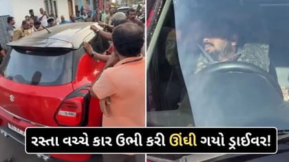 રસ્તાની વચ્ચે કાર રોકી ડ્રાઈવર કુંભકર્ણની જેમ સૂઈ ગયો, જુઓ-Video