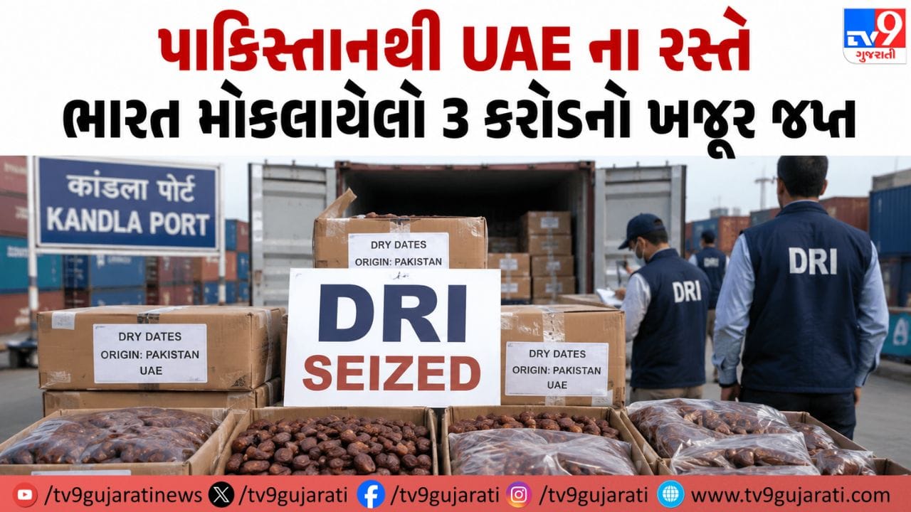 પાકિસ્તાનથી UAE ના રસ્તે ભારત મોકલાયેલો 3 કરોડ રૂપિયાનો ખજૂરનો જથ્થો જપ્ત, DRI ની મોટી કાર્યવાહી - જુઓ VIDEO