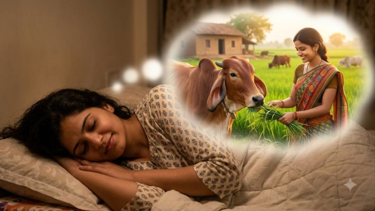 વાછરડાને દૂધ પીવડાવતી ગાય દેખાવી: તેમણે આગળ જણાવ્યું કે જો સ્વપ્નમાં ગાય પોતાના વાછરડાને દૂધ પીવડાવતી જોવા મળે તો તે પણ ઉત્તમ સંકેત છે. જો તમે કોઈ મહત્વપૂર્ણ કામ કે યાત્રાની તૈયારી કરી રહ્યા હોવ, તો તેમાં સફળતા મળવાની પ્રબળ શક્યતા દર્શાવે છે.