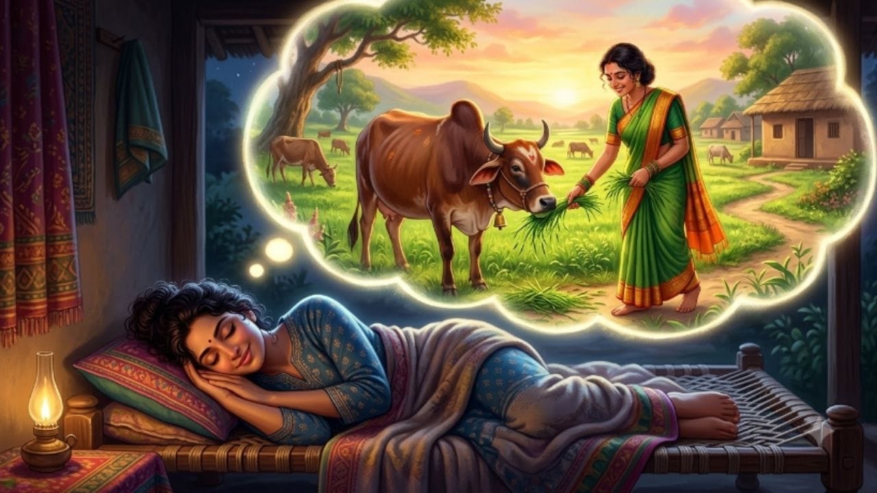ગૌમાતાના નેત્રોના દર્શન કરવા: જ્યોતિષાચાર્યના જણાવ્યા મુજબ સ્વપ્નમાં ગાયની આંખો જોવી એ માન-સન્માન, પદ-પ્રતિષ્ઠા અને આર્થિક લાભ સાથે જોડાયેલો સંકેત છે. ધાર્મિક માન્યતા અનુસાર ગૌમાતાના નેત્રોમાં સૂર્ય અને ચંદ્રમાનો વાસ હોય છે. આ ઉપરાંત સપનામાં ગાયના શિંગડાં દેખાવા પણ શુભ માનવામાં આવે છે. એવી માન્યતા છે કે તેનાથી જીવનમાં આવતી બાધાઓ દૂર થાય છે અને ભગવાન શિવ તેમજ વિષ્ણુના આશીર્વાદ પ્રાપ્ત થાય છે.