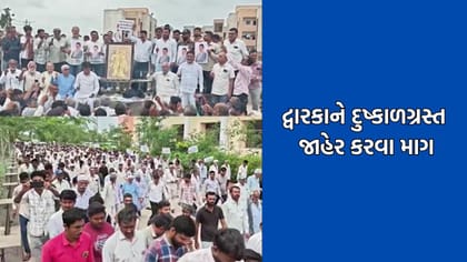 દ્વારકા જિલ્લામાં વરસાદ ખેંચાતા ખેડૂતોએ કરી દુષ્કાળગ્રસ્ત જાહેર કરવાની