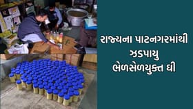 ગાંધીનગરના ગલુદણમાંથી ઝડપાયુ ભેળસેળયુક્ત નક્લી ઘી- Video