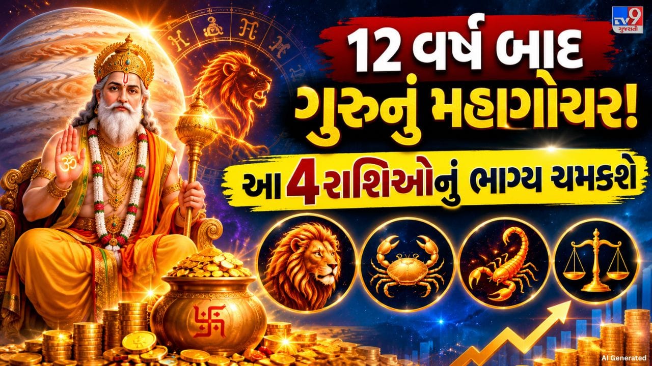 જ્યોતિષીય માન્યતાઓ મુજબ, ગુરુ ગ્રહને જ્ઞાન, ધન, સંતાન, લગ્ન, શિક્ષણ, નોકરી-વ્યવસાય અને ભાગ્ય સાથે જોડાયેલો માનવામાં આવે છે. ગુરુ સામાન્ય રીતે લગભગ 12થી 13 મહિનામાં પોતાની રાશિ બદલે છે. વર્ષ 2026માં ગુરુ કર્ક રાશિમાંથી આગળ વધીને 31 ઓક્ટોબરે સિંહ રાશિમાં પ્રવેશ કરશે.