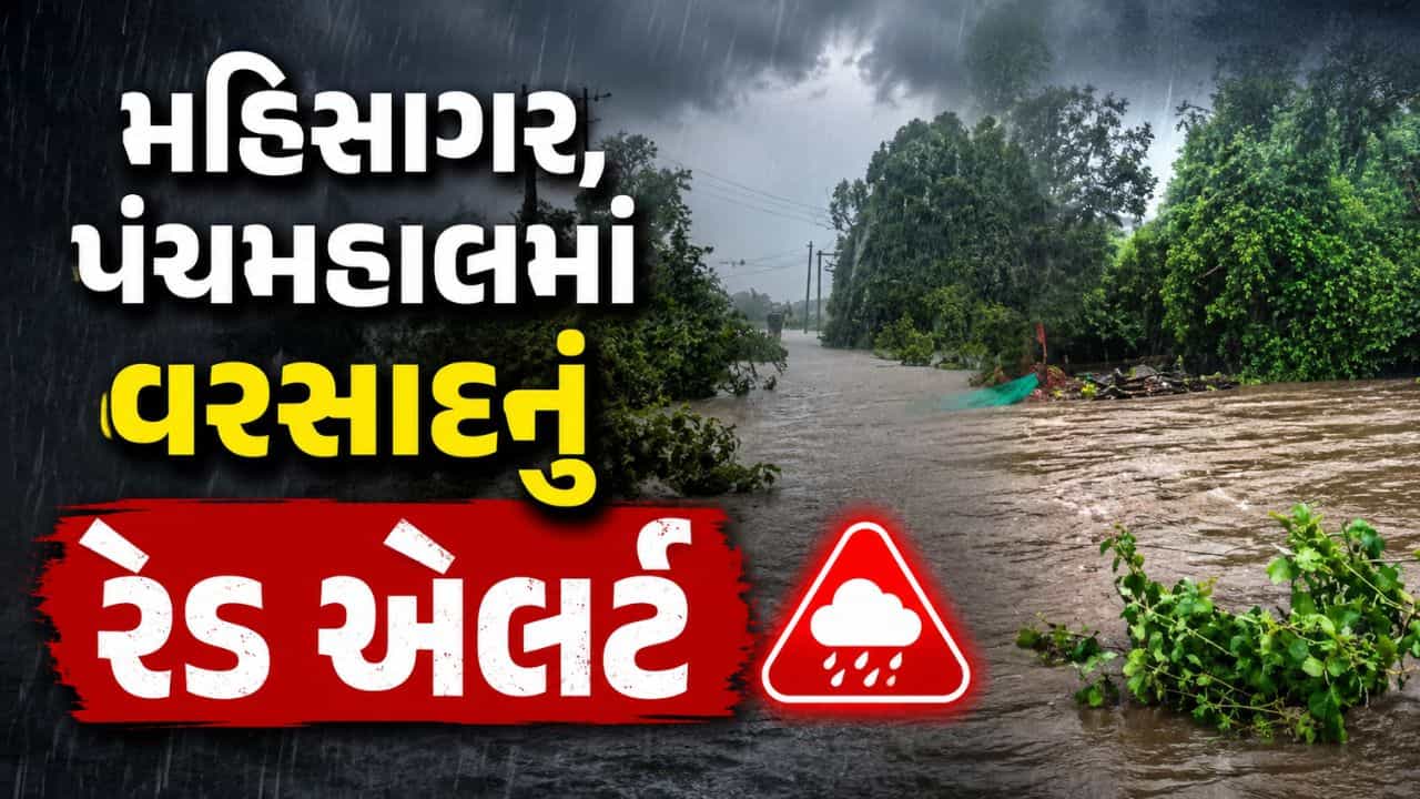 રાજ્યમાં ચાર વાગ્યા સુધી બે જિલ્લામાં અપાયુ વરસાદનું રેડ એલર્ટ, મહિસાગર અને પંચમહાલમાં અતિ ભારે વરસાદ થવાની આગાહી- Video