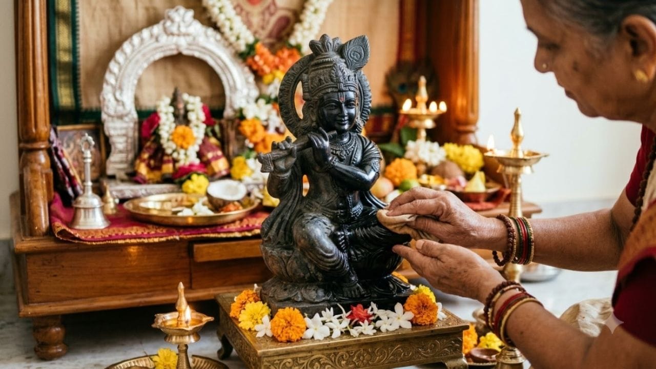 જો મૂર્તિ ખૂબ જ કાળી પડી ગઈ હોય, તો બ્રાસ ક્લીનિંગ લિક્વિડનો ઉપયોગ કરી શકાય છે. તેને સીધું મૂર્તિ પર રેડવાને બદલે રૂ (કોટોન) અથવા સોફ્ટ કપડાં પર લઈ હળવા હાથે મૂર્તિ સાફ કરવી. સફાઈ કર્યા પછી તેને પાણીથી ધોઈને બરાબર સૂકવી લેવી.