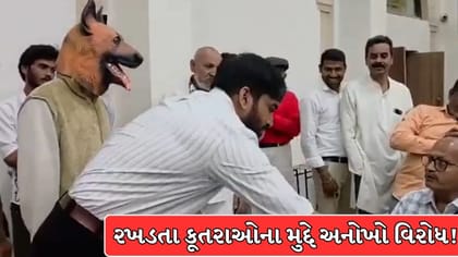 માથા પર કૂતરાનો માસ્ક, શરીર માણસનું! અધિકારીઓ સામે આવો વિરોધ કેમ કર્યો